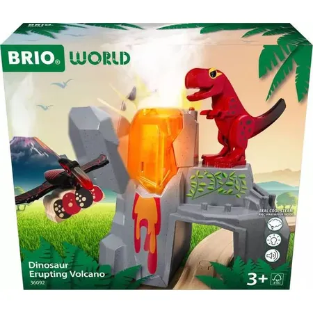 Bild von BRIO® Spielzeugeisenbahn-Erweiterung »BRIO® WORLD, Dinosaurier-Vulkan mit Ausbruchsfunktion«, (Set, 5 tlg.), FSC®- schützt Wald - weltweit