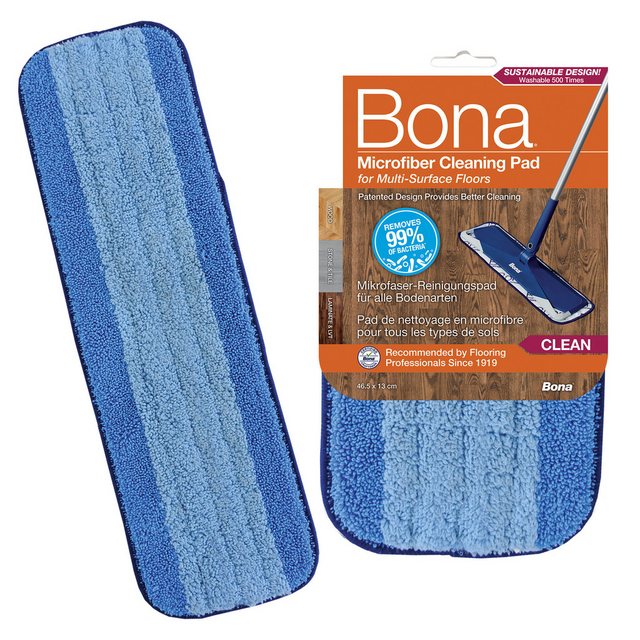 Bild von Bona Mikrofaser Reinigungs-Pad mit Zwei-Zonen-Design Wischbezug (Reinigungs-Pad, Maschinenwaschbar, Befestigung mit Klettoberfläche an allen Bona Mopps)