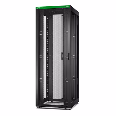 Bild von APC Easy Rack 800mm/48HE/1000mm, mit Dach, Rollen, Füßen und 4 Halterungen, ohne Seitenteile, Boden, schwarz