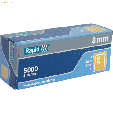 Bild von RAPID Tackerklammern, 6 mm, Heftklammer Typ 13, 2500 St., in Schachtelverpackung - silberfarben