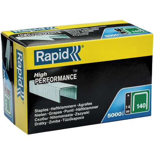 Bild von RAPID Tackerklammern, 14 mm, Heftklammer Typ 140, 5000 St., in Schachtelverpackung - silberfarben