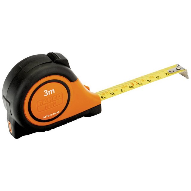 Bild von Bahco Magnetic Metric Tape Measure With Rubber Grip 8 M Orange