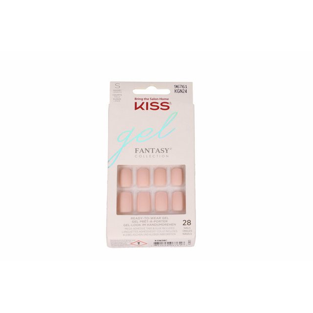 Bild von KISS Gel Fantasy Collection Nagel Maniküre Set, The Little Things, kurze Länge quadratische künstliche Nägel, enthält 28 künstliche Nägel, Nagelkleber, Nagelfeile und Manikürstäbchen (Packung mit 2)