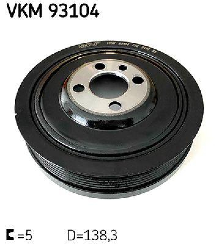Bild von SKF VKM 93104 Kurbelwellenriemenscheibe Kurbelwellenscheibe, Riemenscheibe, Kurbelwelle 138,4 6 AUDI: A6 C6 Avant, A6 C6 Saloon, A6 C7 Avant