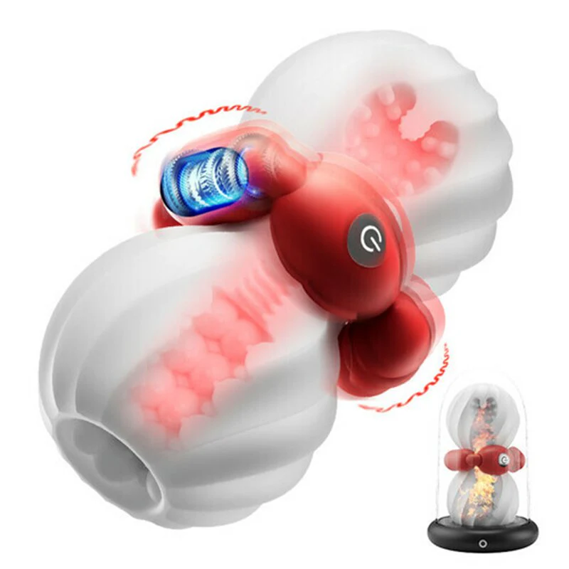 Bild von 3-in-1 Handheld Masturbation Cup 6 Vibrationen, beheizte Basis mit Anal Pull Bead