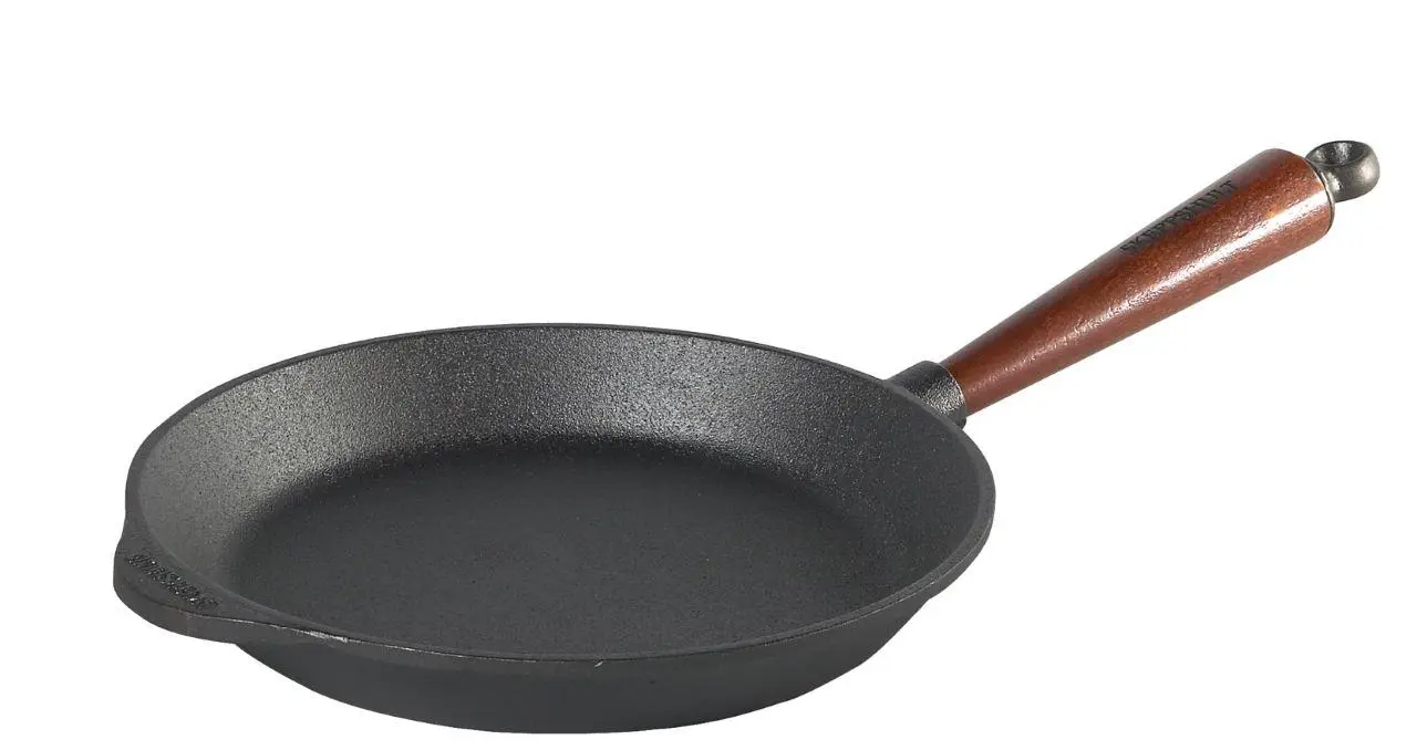 Bild von Skeppshult Bratpfanne Griff aus Buchenholz, Gusseisen (1-tlg), unbeschichtetes Gusseisen, Ø 28 cm, Induktion