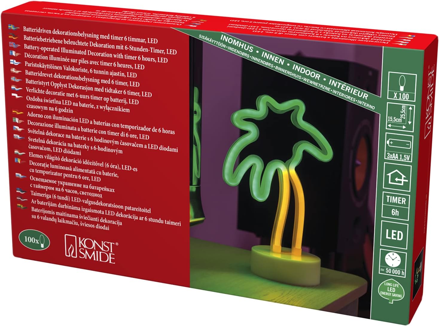Bild von KONSTSMIDE LED Stern Weihnachtsstern, Schlauchsilhouette Stern, Weihnachtsdeko, LED fest integriert, Warmweiß, mit 6h Timer, 78 warm weiße Dioden