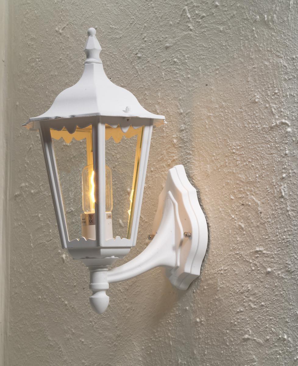 Bild von Konstsmide Firenze 7213-250 Wandleuchte B: 23,5cm T: 30cm H: 48cm / 1x100W / IP43 / lackiertes Aluminium / matt-weiß