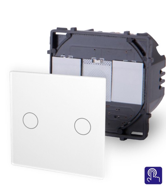Bild von 2-faches Touch Serientaster Modul Weiß Point