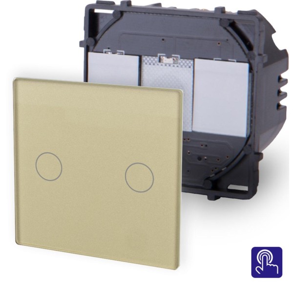 Bild von 2-faches Touch Serientaster Modul Niederspannung 12/24V Gold Point