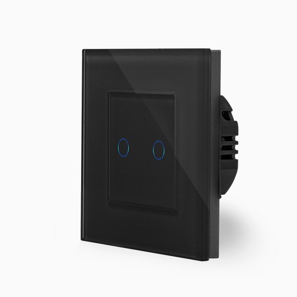 Bild von Glas 2-faches Touch Serientaster Niederspannung 12/24V Schwarz Point