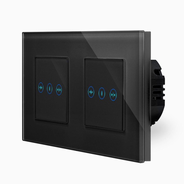 Bild von Glas 2 Rollladenschalter Touch Schwarz LXBG2/2xP-702W-12 POINT
