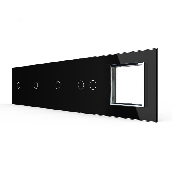 Bild von 5-fache Blende 4 Touch-Schalter + 1 Modul Schwarz VL-C7-C1-C1-C1-C2-SR-12 LIVOLO