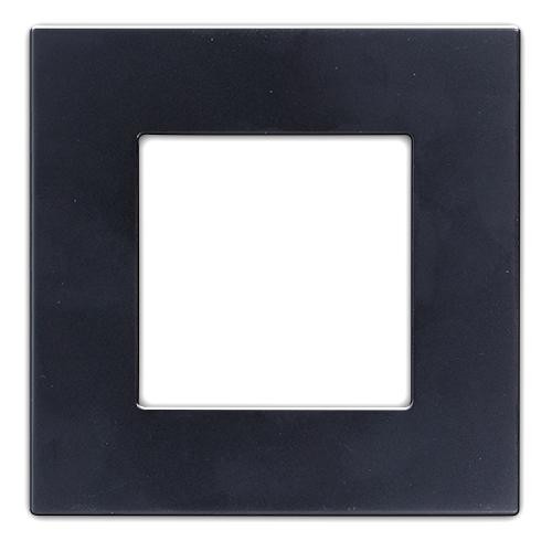 Bild von 1-facher Kunststoff Rahmen Schwarz LXBK1-12 LUX / POINT / KRONE