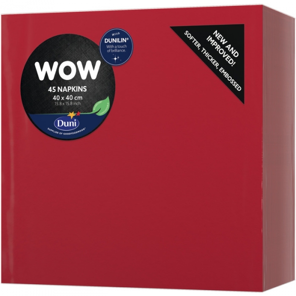 Bild von 12 Pkg. Duni Wow Serv. 40/45er, Rot