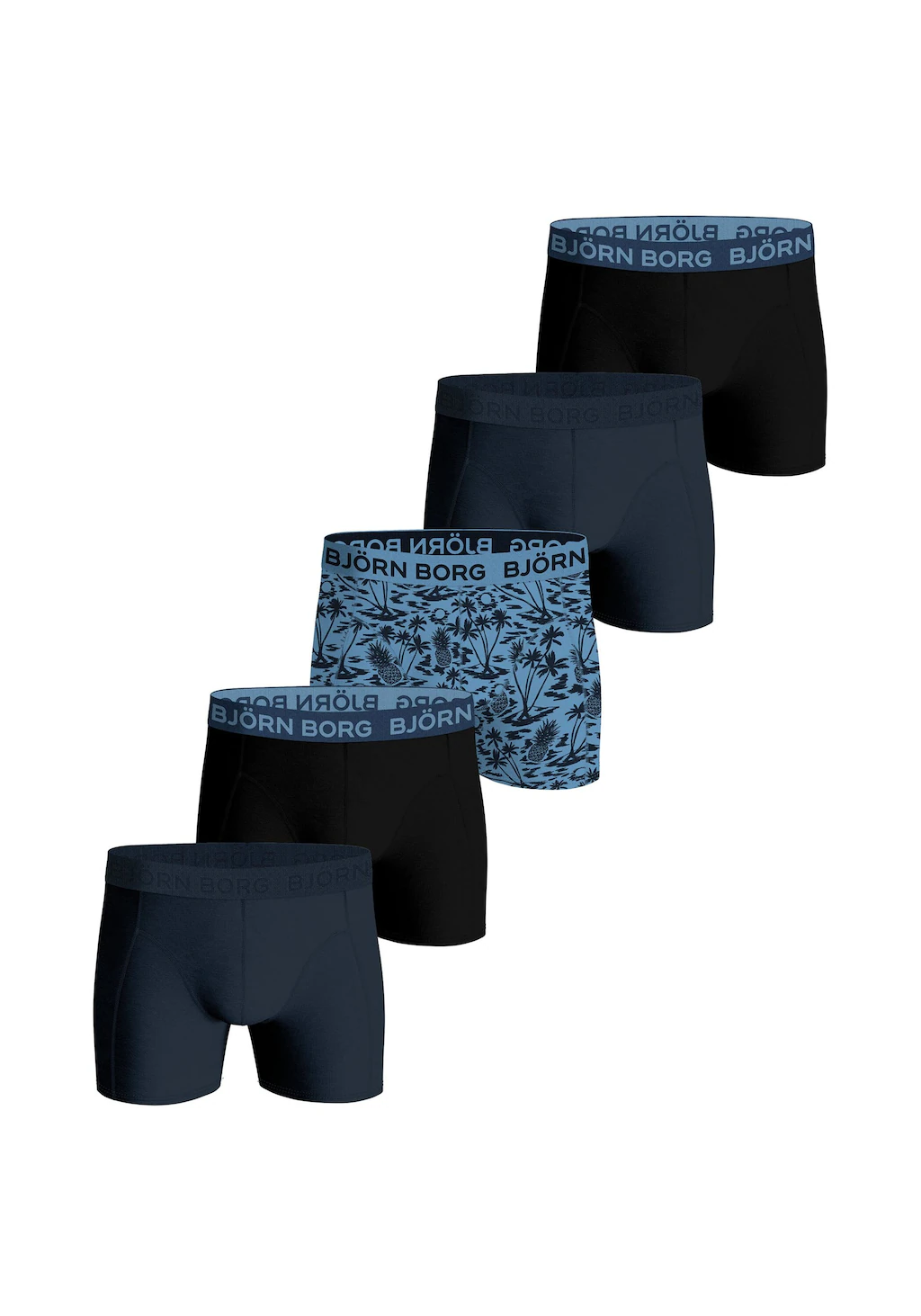 Bild von Björn Borg Björn Borg Boxershorts, 5er Pack Cotton Stretch Boxer, Unterhose, Baumwolle, Logobund für Herren - 2XL