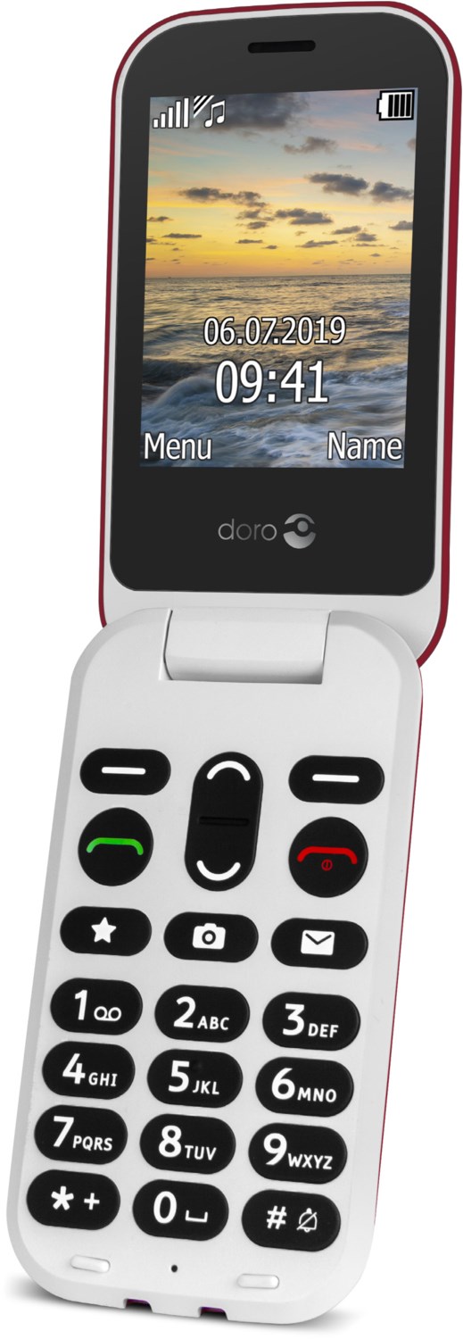 Bild von Doro 6060 - Mobiltelefon - Dual-SIM - microSDHC slot, - microSD slot - GSM - 320 x 240 Pixel - 3 MP - Rot