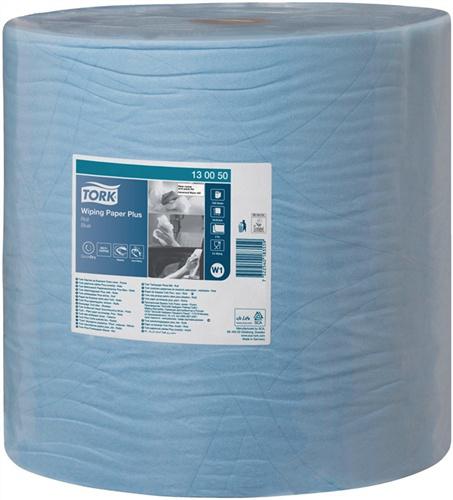 Bild von Tork 130050 Starke Mehrzweck Papierwischtücher für W1 Bodenständer- und Wandhalter-System / 2-lagige Papierrolle in Blau / Premium Qualität / 1 x 510 m