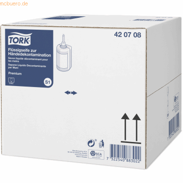 Bild von Tork, Handseife, Flüssigseife zur Händedekontamination 1000ml (Flüssigseife, 6000 ml)