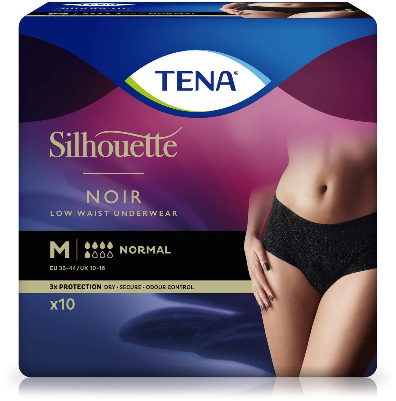 Bild von Tena, Inkontinenzhygiene, Silhouette Normal M schwarz (10 x, Normal)