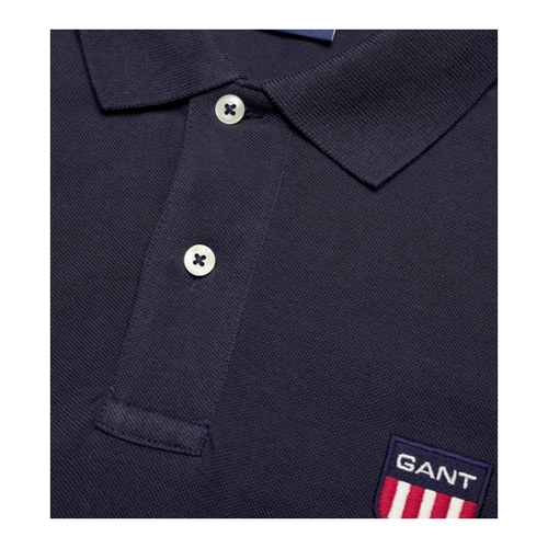 Bild von GANT Herren Poloshirt Retro Shield Logo Pique Marine 232115-Gant