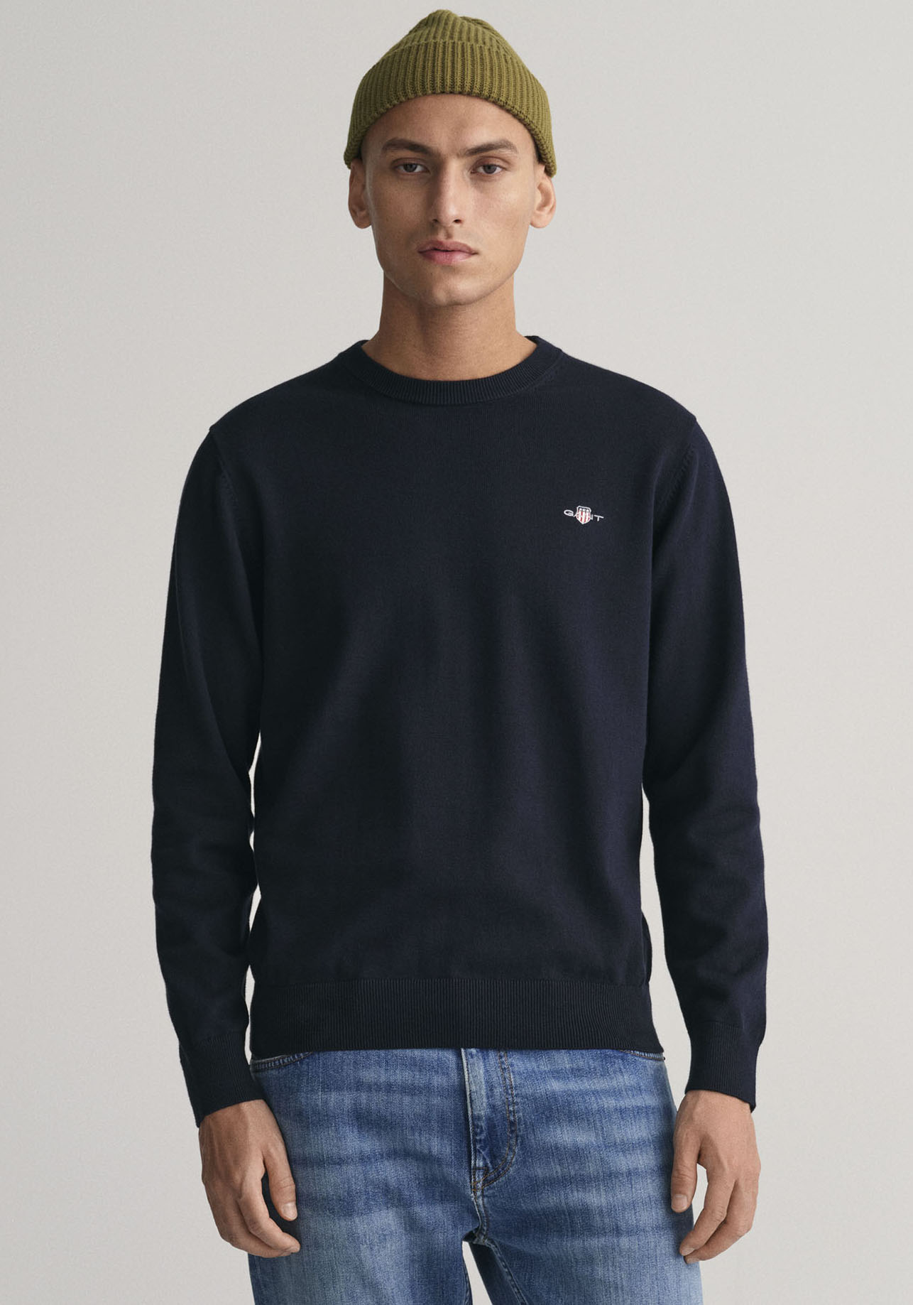 Bild von Gant Rundhalspullover »CLASSIC COTTON C-NECK«, Premium Strickpullver aus weicher 100% Baumwolle, Übergangspullover