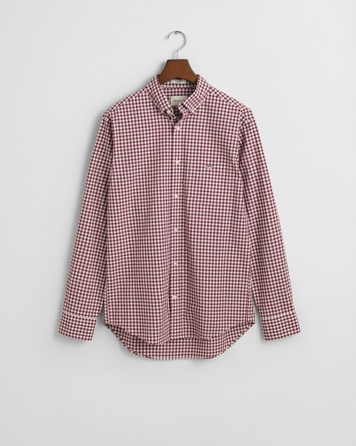 Bild von Gant Langarmhemd »REG POPLIN GINGHAM SHIRT«, mit Logostickerei auf der Brust