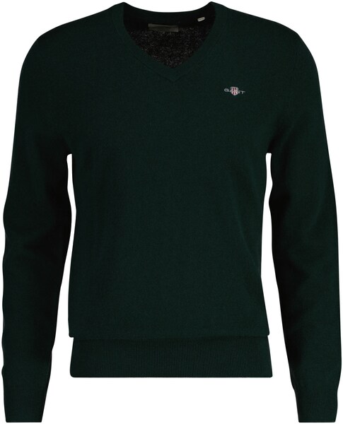 Bild von Gant V-Ausschnitt-Pullover »EXTRAFINE LAMBSWOOL V-NECK«, mit Logostickerei