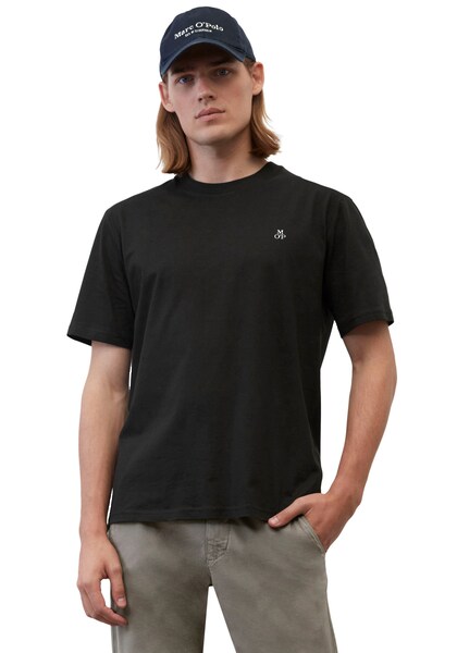 Bild von Marc OߴPolo Herren T-Shirt aus Bio-Baumwolle mit Rundhalsausschnitt, Schwarz (Black), XL
