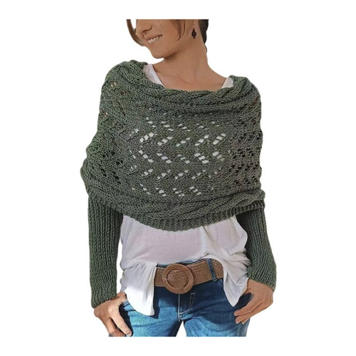 Bild von Refttenw Schal mit Ärmeln für Damen – Wickelpullover für Herbst und Winter