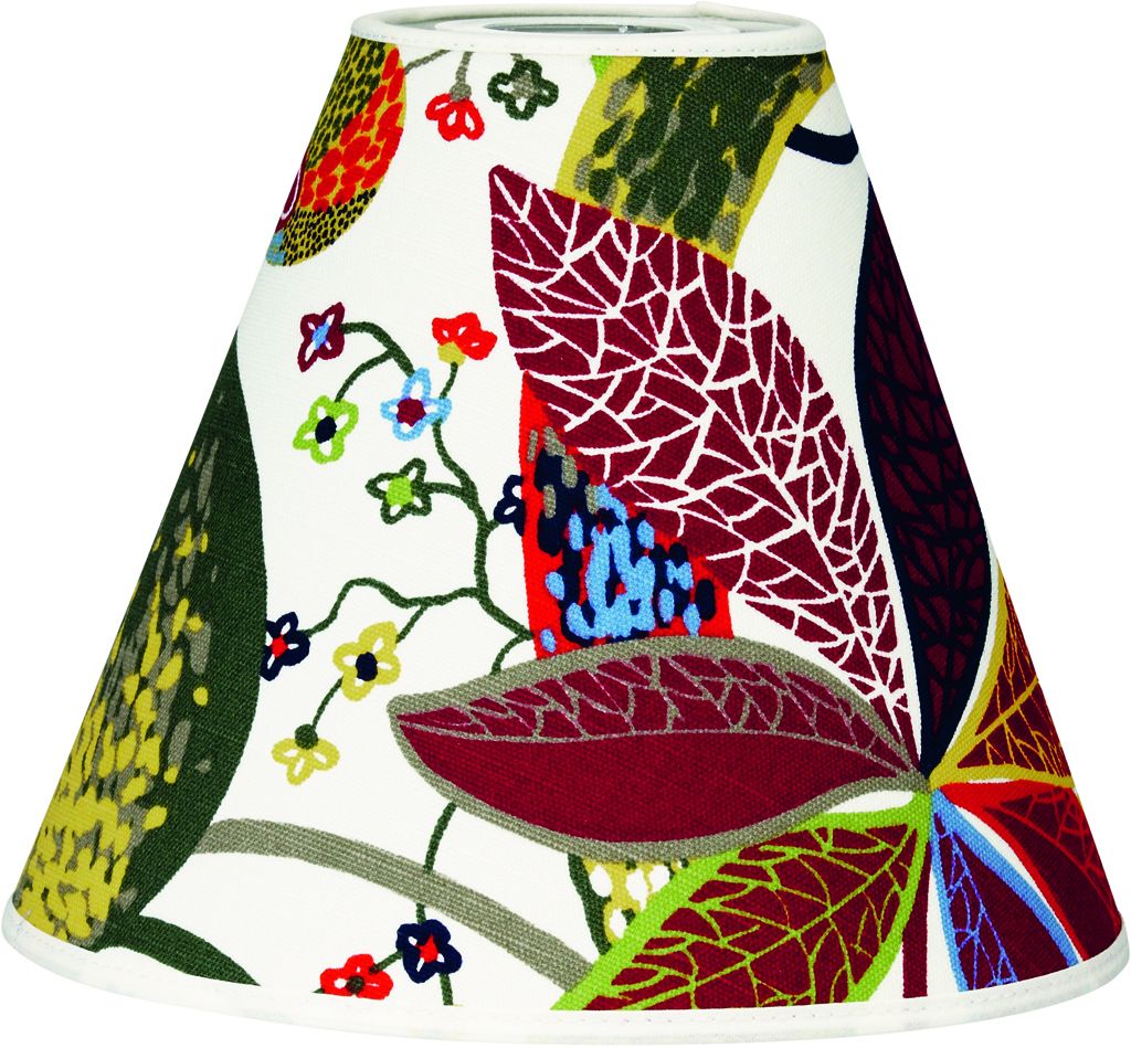 Bild von PR Home Toppring Lampenschirm braun Blatt Motiv rund mit E27 Haltering oben 22x22x19cm