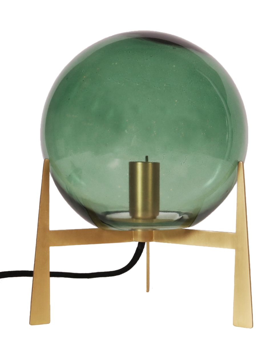 Bild von PR Home Milla moderne Glas Tischleuchte grün gold E14 28x22x22cm