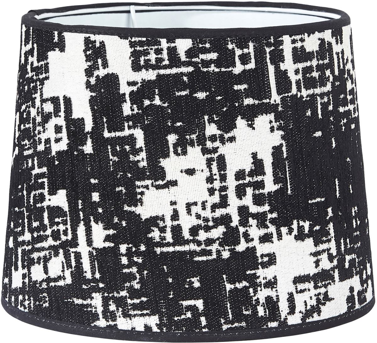 Bild von PR Home Sofia Pattern Lampenschirm schwarz aus Jacquardgewebe rund mit E27 Haltering unten 30x30x21cm
