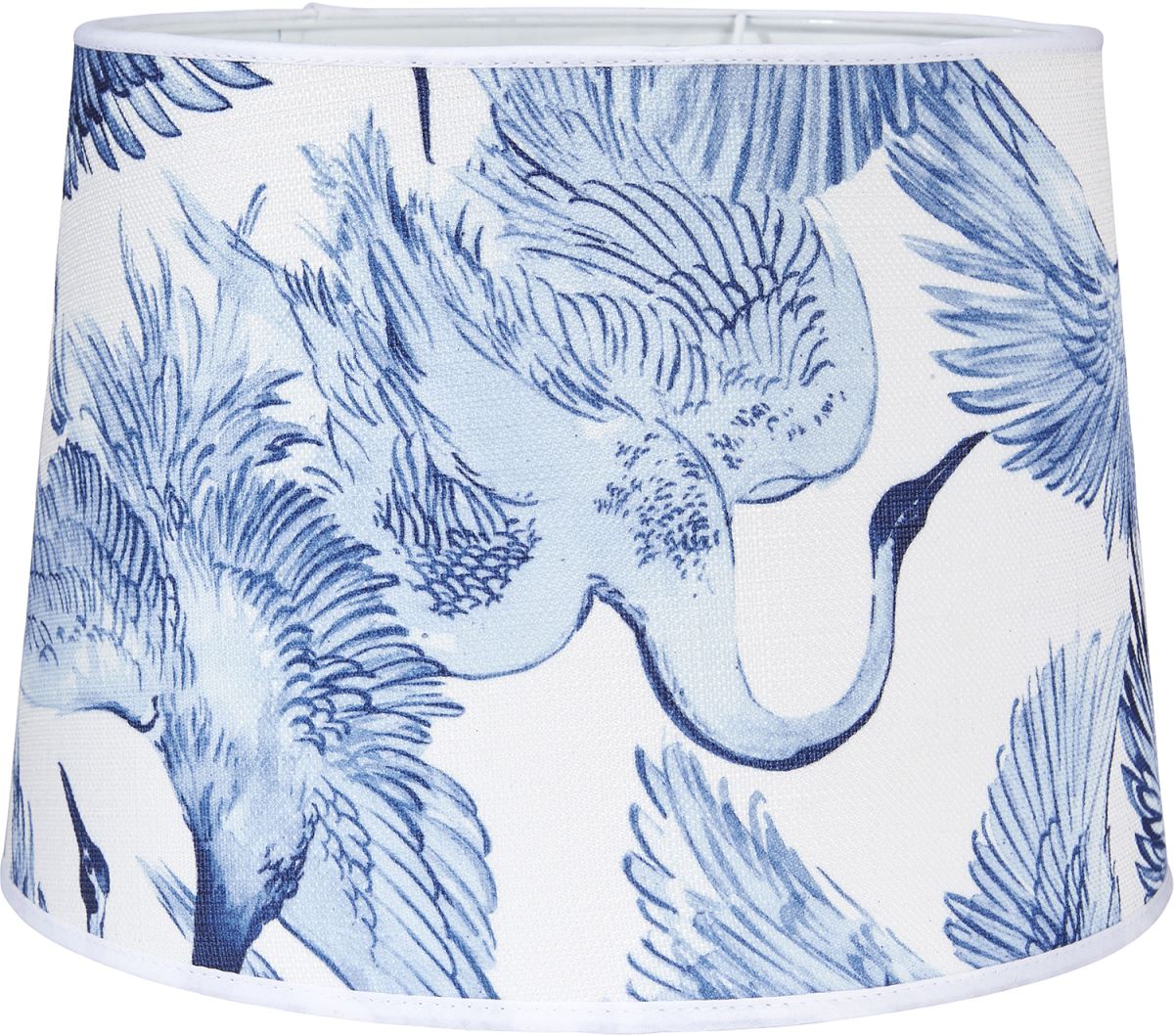 Bild von PR Home Sofia Classic Lampenschirm weiss Motiv Vogel Reiher rund mit E27 Haltering unten 25x25x18cm