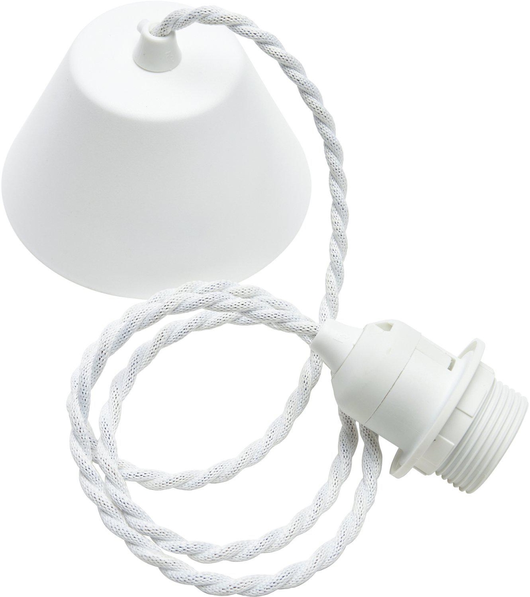 Bild von PR Home Cordset Pendelaufhang E27 mit gedrehten Textilkabel weiß 120cm