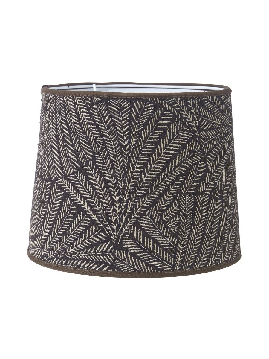 Bild von PR Home Sofia Kyoto Lampenschirm braun Blatt Motiv aus Jacquardgewebe rund mit E27 Haltering unten 20x20x15,5cm