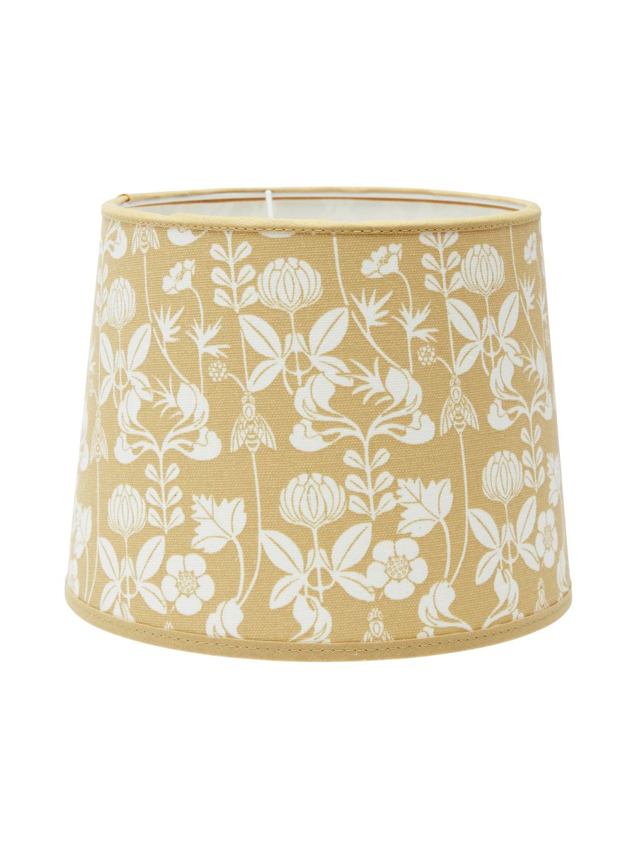 Bild von PR Home Sofia De Mina Lampenschirm gelb Blumen Motiv rund mit E27 Haltering unten 25x25x18cm