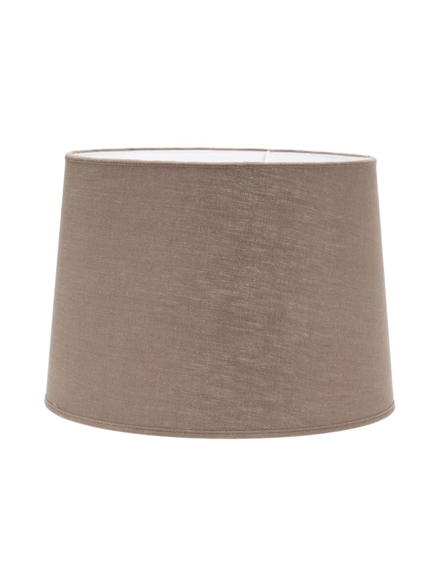 Bild von PR Home Sofia Linen Lampenschirm braun rund mit E27 Haltering unten 35x35x25cm