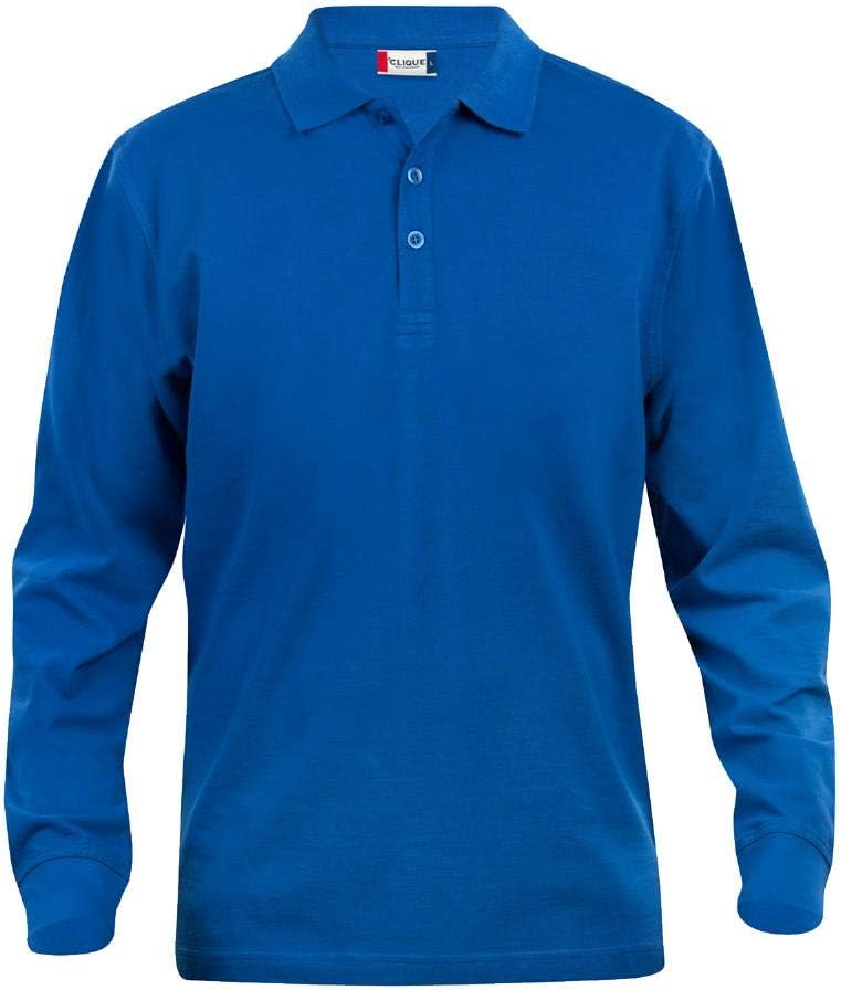 Bild von CliQue Herren Classic Long Sleeve Polo Poloshirt, Grau (Grau), meliert, XXL