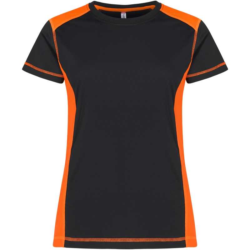 Bild von CLIQUE Ambition T-Shirt Damen 170 - schwarz/orange high visibility XL