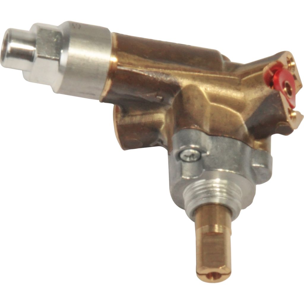 Bild von Gashahn, gewinkelt für kleinen Brenner (Deckel 45 mm) zu Dometic-Kombinationen, alt und Serie H (neu
