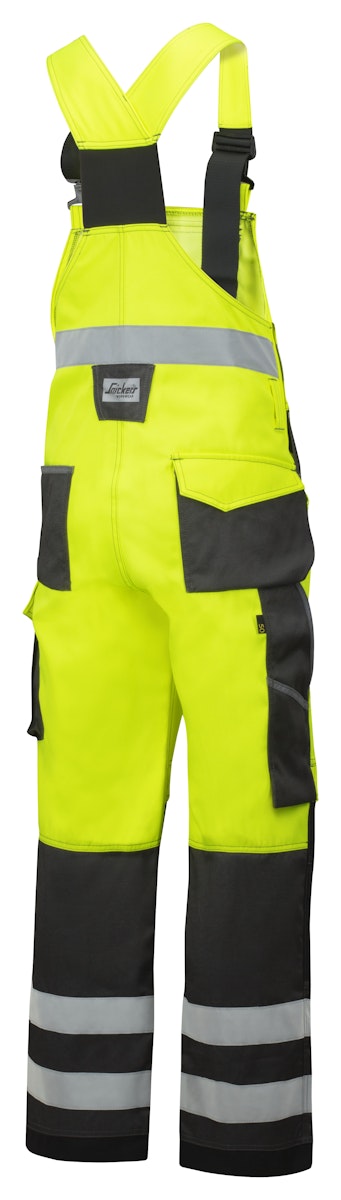 Bild von Snickers Workwear 0113 Warnschutz Latzhose, Klasse 2 signalgelb-schwarzmatt - 64