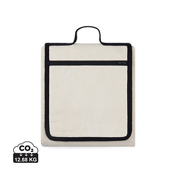 Bild von VINGA Volonne AWARE™ Picknickdecke aus recyceltem Canvas, off white, schwarz
