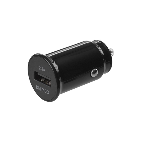 Bild von Deltaco Car Charger USB-A 12W - Black: Effizient und kompakt für unterwegs