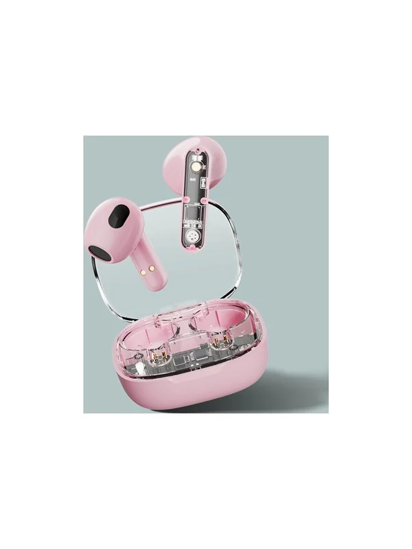 Bild von Streetz T150 (keine Geräuschunterdrückung, 10 h, Kabellos), Kopfhörer, Pink, Rosa, Transparent