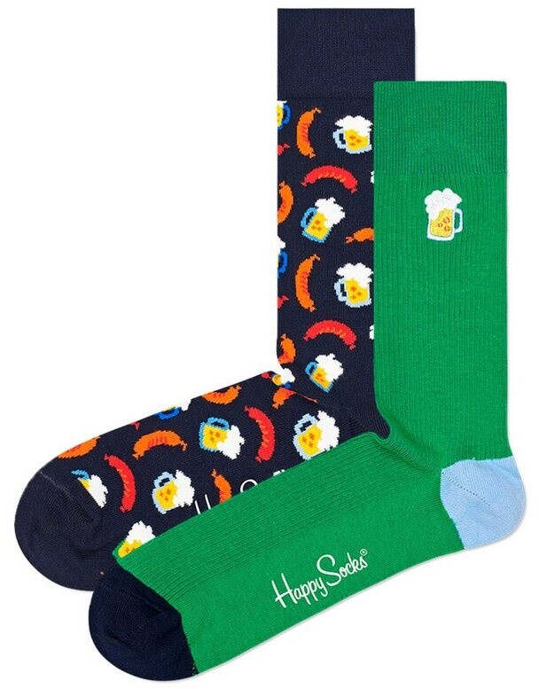 Bild von HappySocks 2-Pack Beer Socks, farbenfrohe und verspielte, Socken für Männer und Frauen, Grün (36-40)