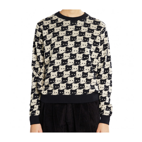 Bild von DEDICATED Women's Sweater Arendal Pepita Cats - Pullover für Damen