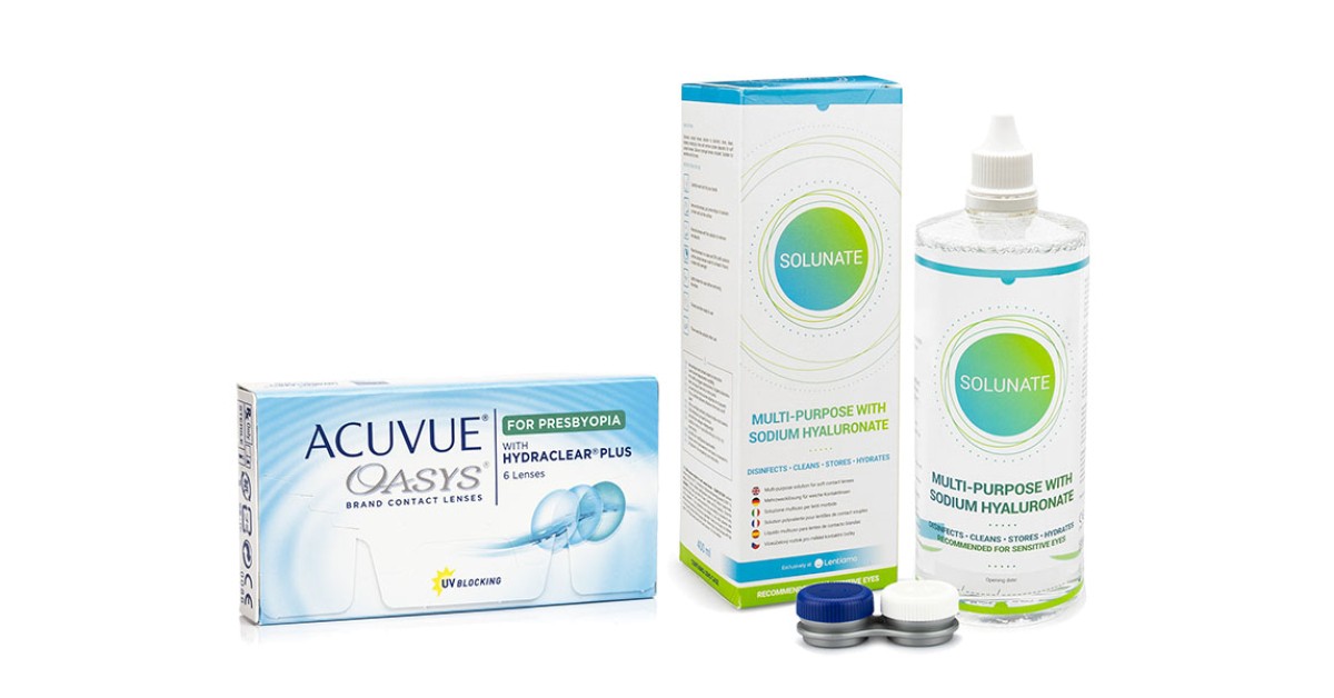 Bild von Acuvue Oasys for Presbyopia (6 Linsen) + Solunate Multi-Purpose 400 ml mit Behälter