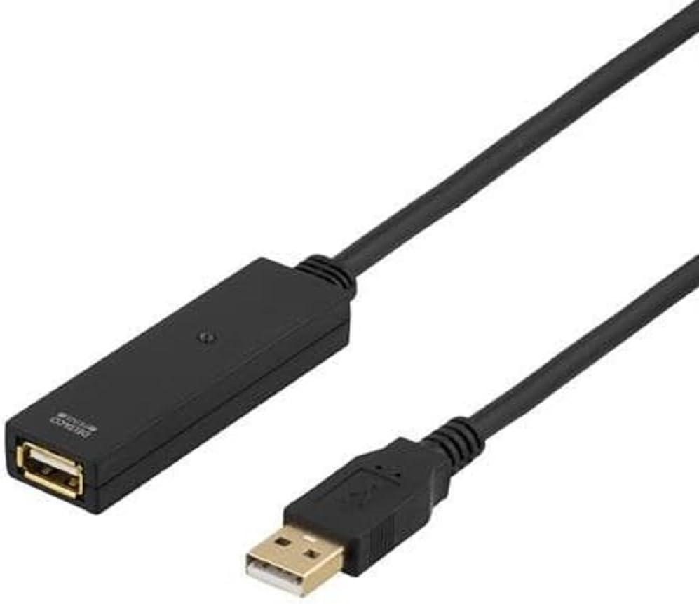 Bild von Deltaco USB2-EX20M Prime USB 2.0 Verlängerungskabel, Aktiv, Typ A Stecker auf Typ A Buchse, 20m schwarz