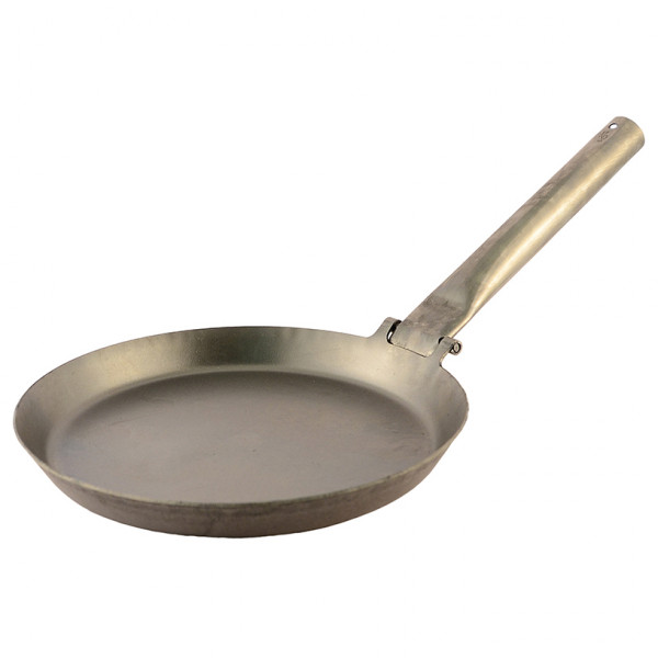 Bild von Stabilotherm Jägerpfanne mit Metall Klappgriff | zum Outdoor Kochen & braten über offenem Feuer oder Grill | Eisenpfanne Gusspfanne Gusseisen Karbonstahl | extrem hohe Qualität & platzsparend